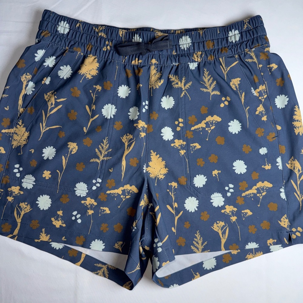 Orvis Printed All Around NF 4 Inch Shorts Blue Floral Hiking Active Womens S NEW